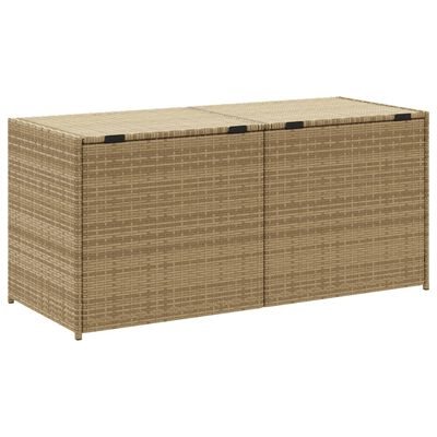 vidaXL Garden Storage Box Mix Beige 283L Poly Rattan