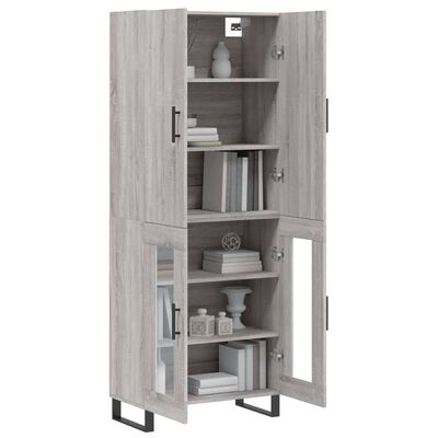 vidaXL Highboard Grey Sonoma 69.5x34x180 cm Engineered Wood