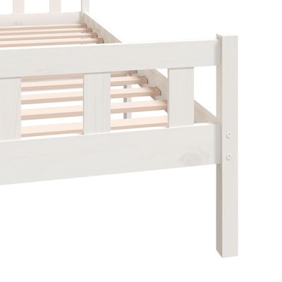 vidaXL Bed Frame without Mattress White Solid Wood Super King