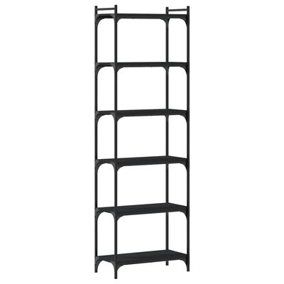 vidaXL Bookcase 6-Tier Black 60x30x188 cm Engineered Wood