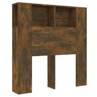 vidaXL Headboard Cabinet Smoked Oak 100x18.5x104.5 cm