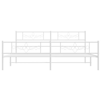 vidaXL Metal Bed Frame without Mattress with Footboard White 183x213 cm