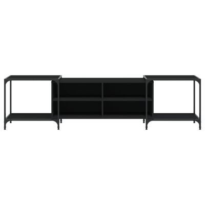 vidaXL TV Cabinet Black 203x37x50 cm Engineered Wood