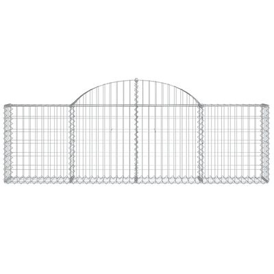 vidaXL Arched Gabion Baskets 30 pcs 200x30x60/80 cm Galvanised Iron