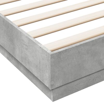 vidaXL Bed Frame with LED without Mattress Concrete Grey 200x200 cm