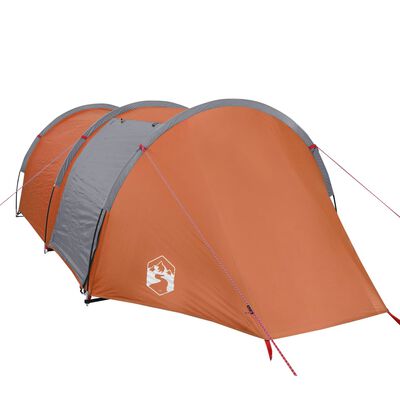 vidaXL Camping Tent Tunnel 4-Person Orange Waterproof