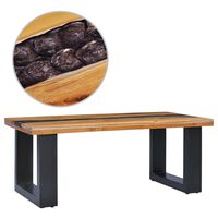 vidaXL Coffee Table 100x50x40 cm Solid Teak Wood and Polyresin