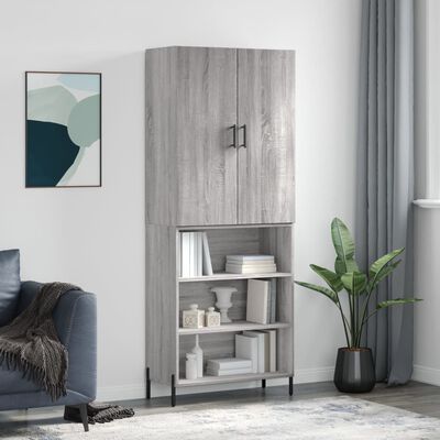 vidaXL Highboard Grey Sonoma 69.5x34x180 cm Engineered Wood