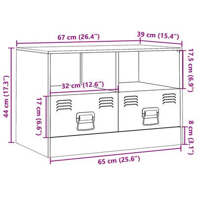 vidaXL TV Cabinet Pink 67x39x44 cm Steel