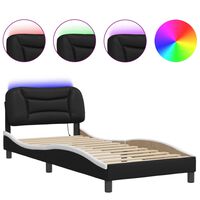 vidaXL Bed Frame with LED without Mattress Black and White 80x200 cm