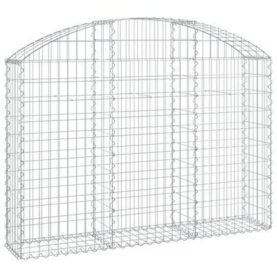 vidaXL Arched Gabion Basket 150x30x100/120 cm Galvanised Iron