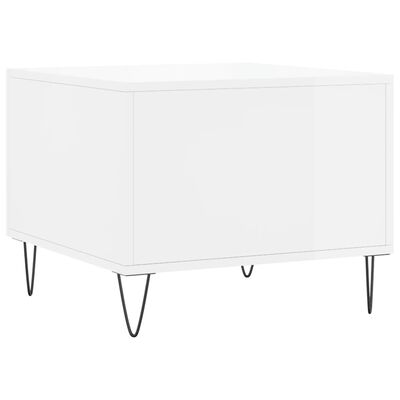 vidaXL Coffee Table High Gloss White 50x50x40 cm Engineered Wood