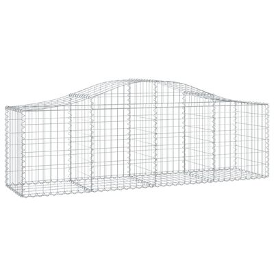 vidaXL Arched Gabion Baskets 9 pcs 200x50x60/80 cm Galvanised Iron