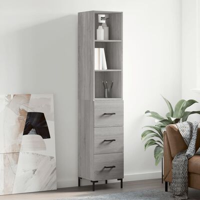 vidaXL Highboard Grey Sonoma 34.5x34x180 cm Engineered Wood