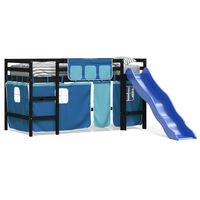 vidaXL Kids' Loft Bed with Curtains without Mattress Blue 80x200 cm