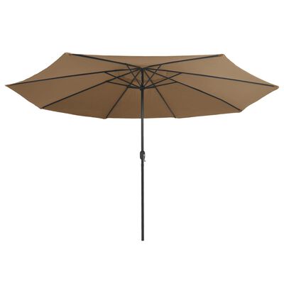 vidaXL Garden Parasol with Metal Pole 390 cm Taupe