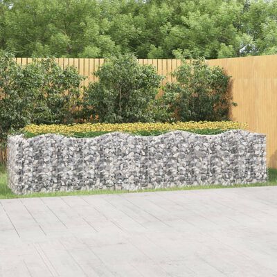 vidaXL Arched Gabion Raised Bed 400x100x100 cm Galvanised Iron