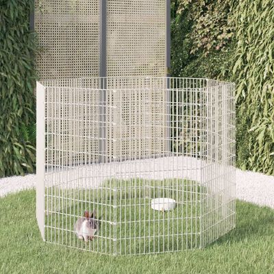 vidaXL Free Range Animal Enclosure 8-Panel 54x100 cm Galvanised Iron