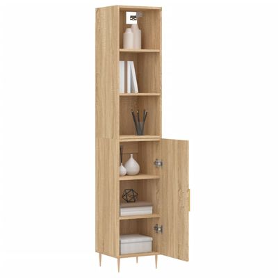 vidaXL Highboard Sonoma Oak 34.5x34x180 cm Engineered Wood