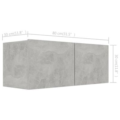 vidaXL 4 Piece TV Cabinet Set Concrete Grey Engineered Wood