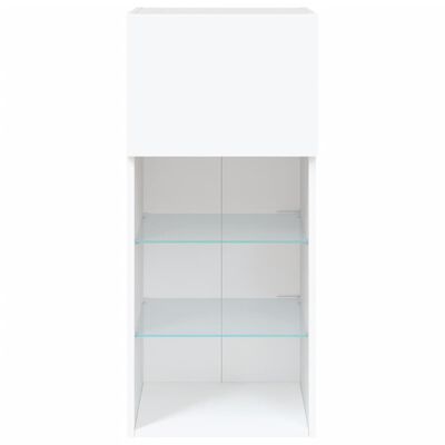 vidaXL TV Cabinet with LED Lights White 40.5x30x90 cm