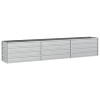 vidaXL Garden Raised Bed 240x40x45 cm Galvanized Steel Silver