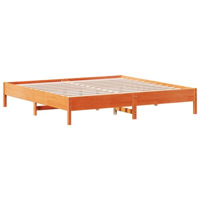 vidaXL Bed Frame without Mattress Wax Brown 180x200 cm Super King Solid Wood Pine