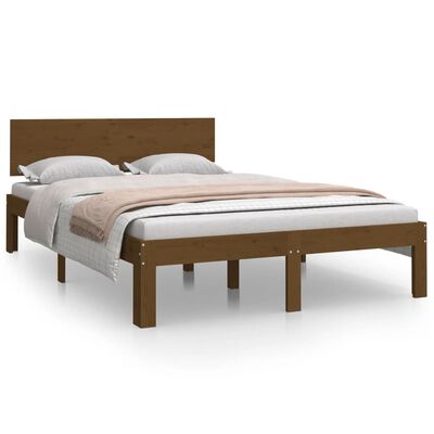 vidaXL Bed Frame without Mattress Honey Brown 120x190 cm Small Double