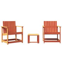 vidaXL 3 Piece Garden Lounge Set Wax Brown Solid Wood Pine