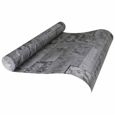 vidaXL Wallpaper 3D Stone Look Black 10x0.53 m Non-woven