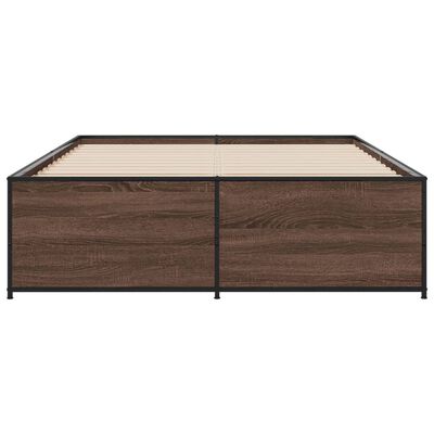 vidaXL Bed Frame without Mattress Brown Oak 135x190 cm Double