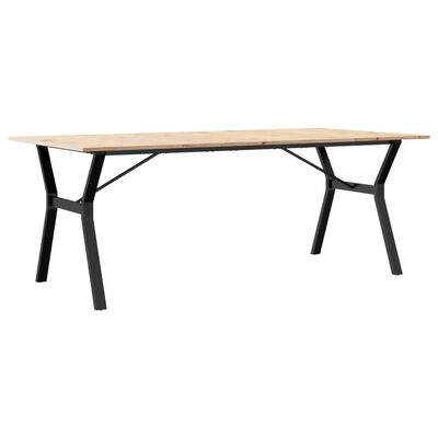 vidaXL Dining Table Y-Frame 200x100x75 cm Solid Wood Pine and Cast Iron