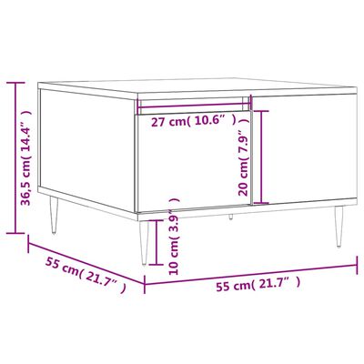 vidaXL Coffee Table Concrete Grey 55x55x36.5 cm Engineered Wood