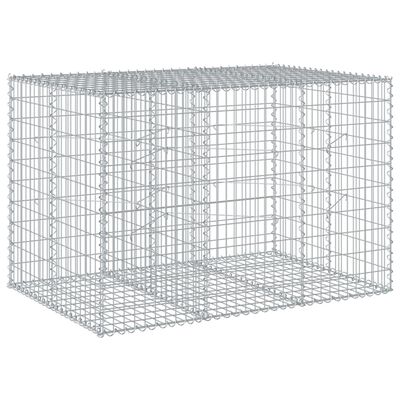 vidaXL Gabion Basket with Cover 150x100x100 cm Galvanised Iron