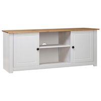 vidaXL TV Cabinet White 120x40x50 cm Solid Pine Wood Panama Range