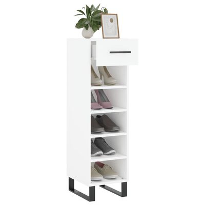 vidaXL Shoe Cabinet White 30x35x105 cm Engineered Wood