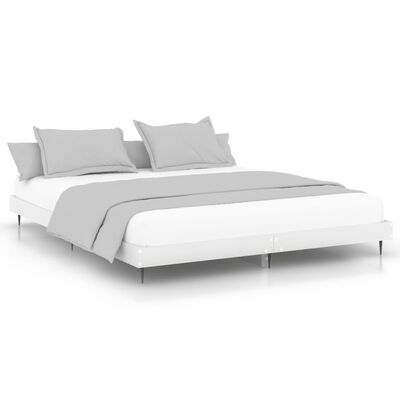 vidaXL Bed Frame without Mattress White 160x200 cm Engineered Wood