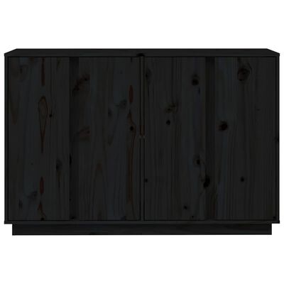 vidaXL Sideboard Black 120x35x80 cm Solid Wood Pine