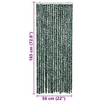 vidaXL Insect Curtain Green and White 56x185 cm Chenille