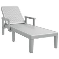 vidaXL 4-Way Height Adjustable Sun Lounger 155.5x57x28 cm Polypropylene