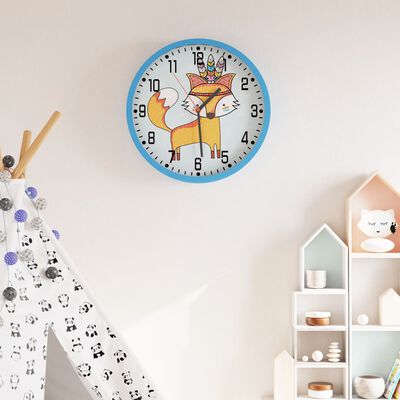 vidaXL Wall Clock Blue Ø25.5 cm Polystyrene and Glass