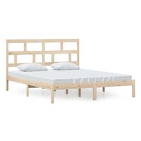 vidaXL Bed Frame without Mattress Solid Wood 160x200 cm (810027+814204)