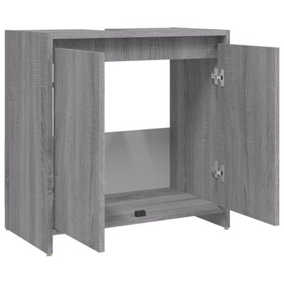 vidaXL Bathroom Cabinet Grey Sonoma 60x33x61 cm Engineered Wood