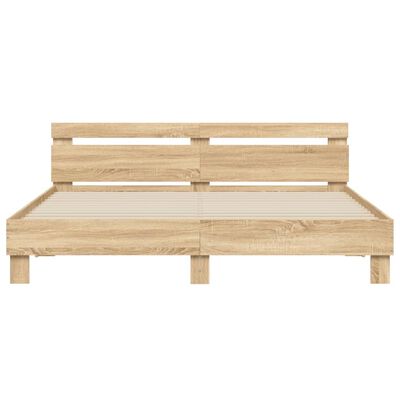 vidaXL Bed Frame without Mattress Sonoma Oak 180x200 cm Super King