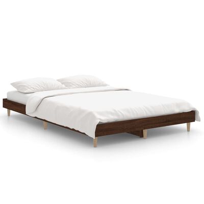 vidaXL Bed Frame without Mattress Brown Oak 120x190 cm Small Double Engineered Wood