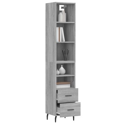 vidaXL Highboard Grey Sonoma 34.5x34x180 cm Engineered Wood