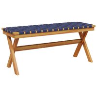 vidaXL Garden Bench Dark Blue Solid Wood Acacia and Fabric