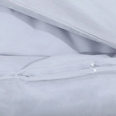 vidaXL Duvet Cover Set Grey 135x200 cm Cotton