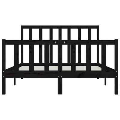 vidaXL Bed Frame without Mattress Black 160x200 cm Solid Wood