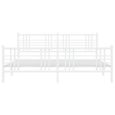 vidaXL Metal Bed Frame without Mattress with Footboard White 183x213 cm